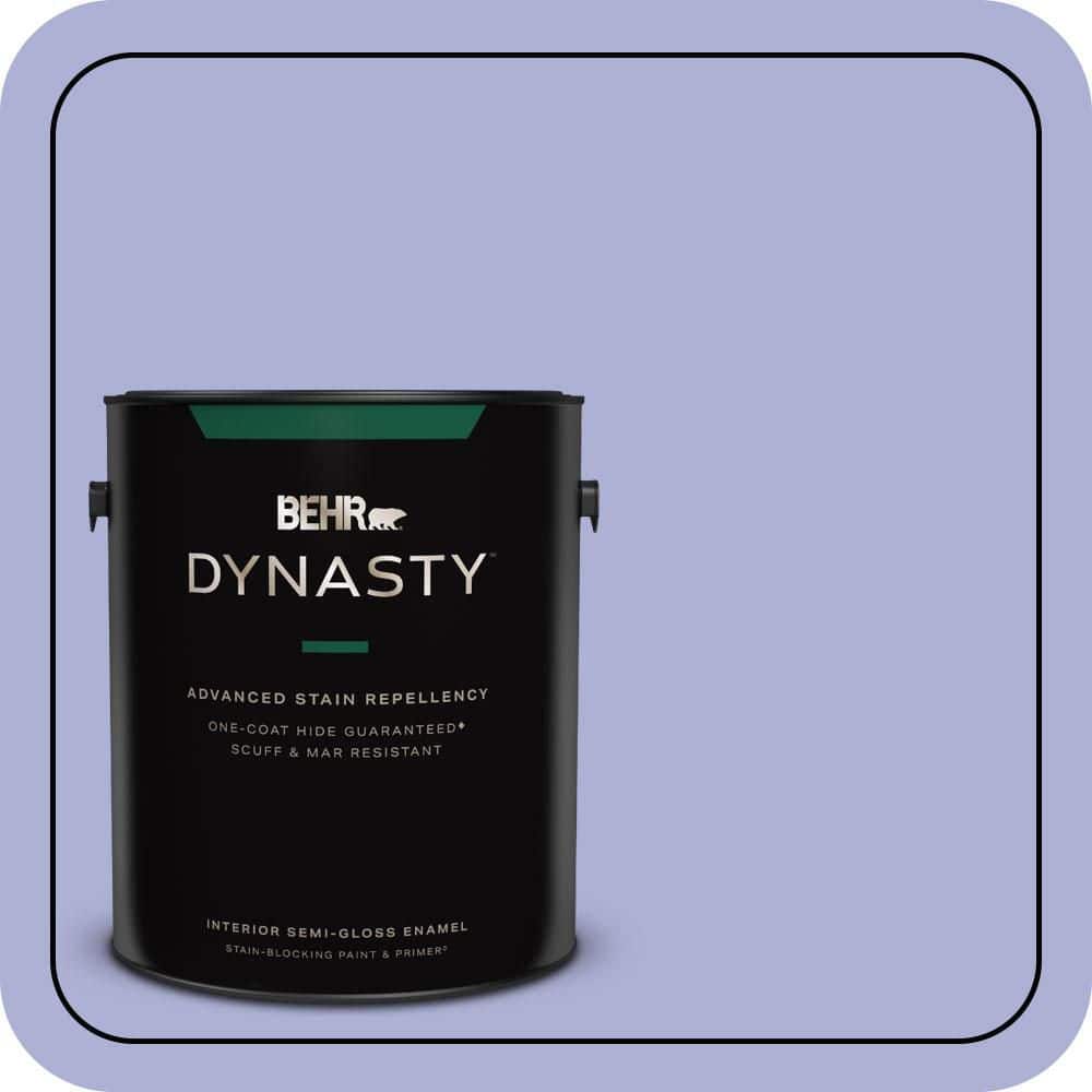 BEHR DYNASTY 1 gal. #620B-4 Pixie Violet Semi-Gloss Enamel Interior Stain-Blocking Paint & Primer
