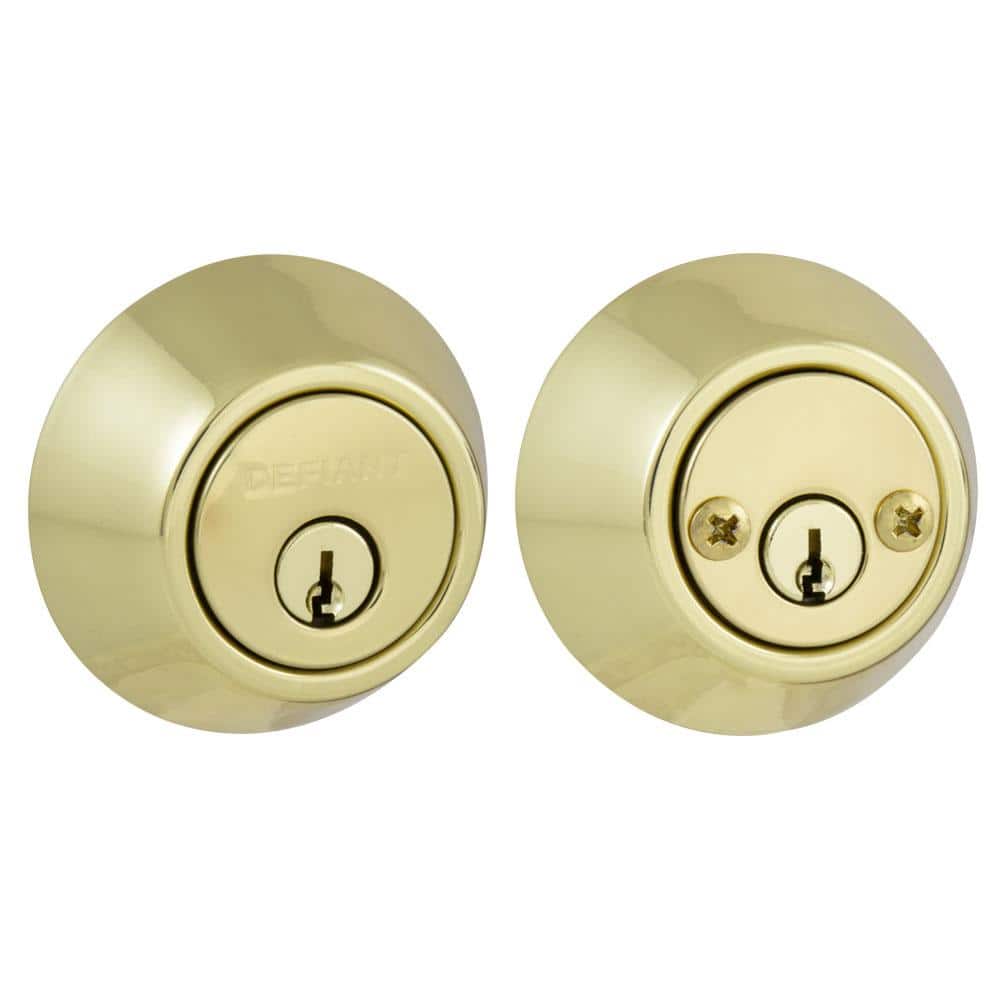 Defiant Polished Brass Double Cylinder Deadbolt (1)