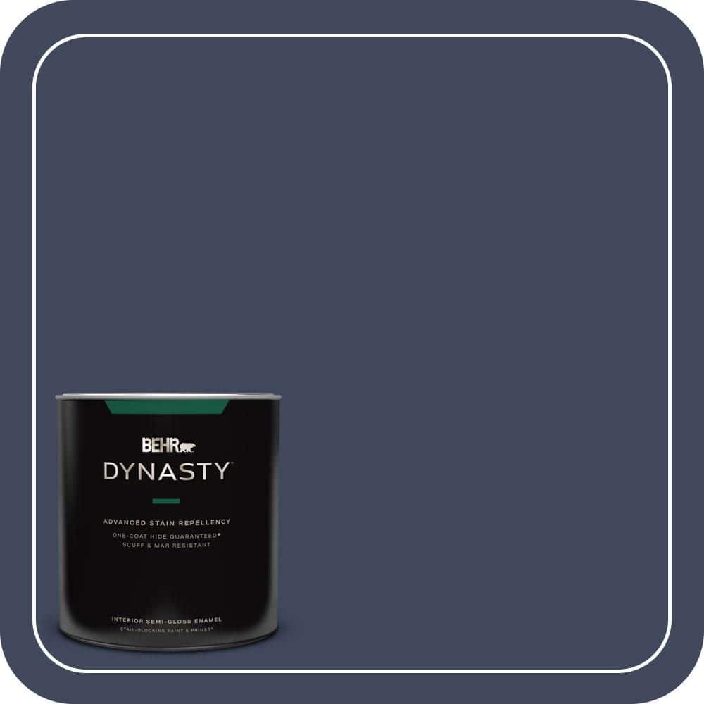 BEHR DYNASTY 1 qt. #S530-7 Dark Navy Semi-Gloss Enamel Interior Stain-Blocking Paint and Primer