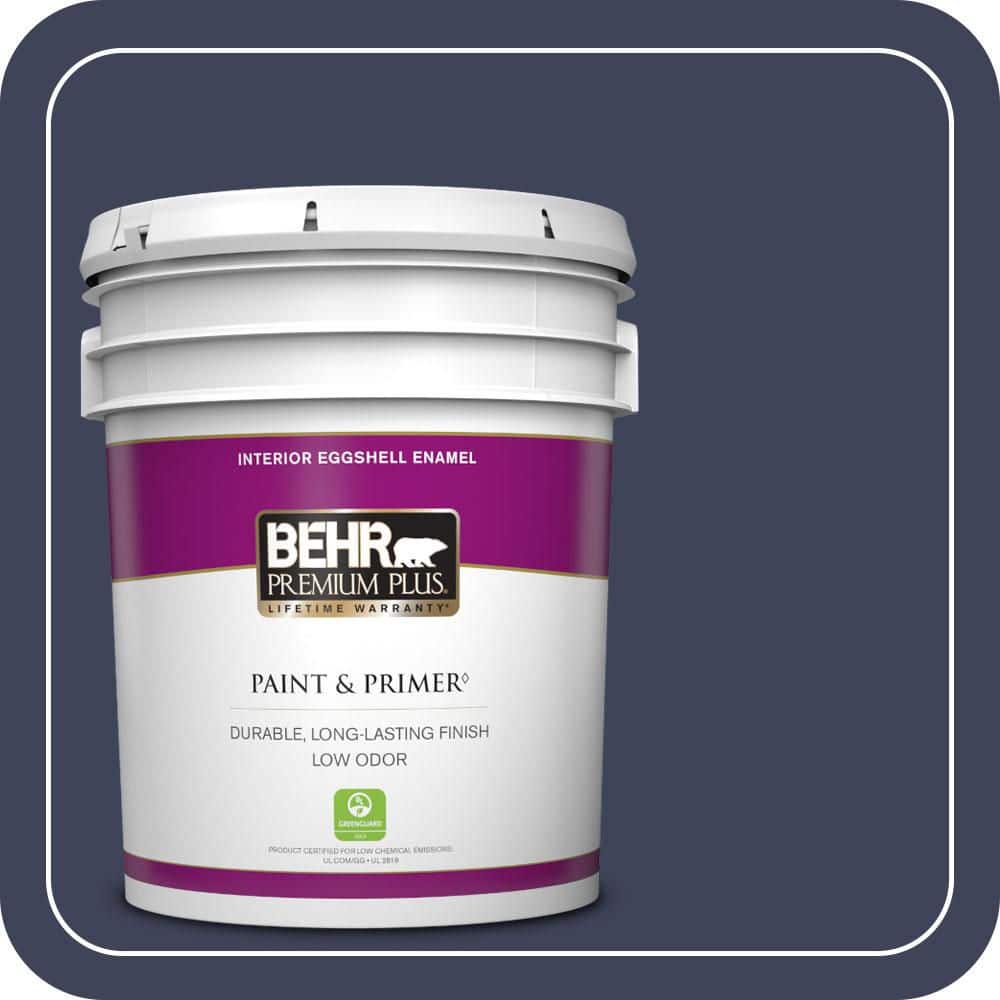 BEHR PREMIUM PLUS 5 gal. #MQ5-09 Manhattan Blue Eggshell Enamel Low Odor Interior Paint & Primer