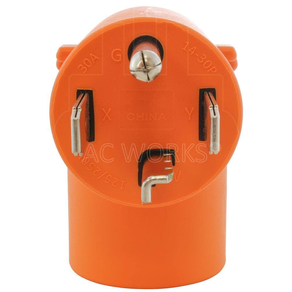 AC WORKS Dryer Outlet Adapter 4-Prong Dryer 14-30P Plug to 4-Prong Locking 30 Amp 125/250 L14-30R Adapter (3)