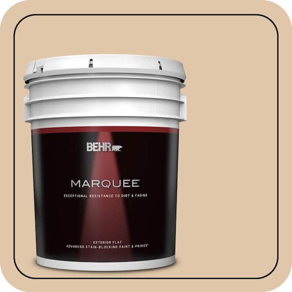BEHR MARQUEE 5 gal. #S260-2 Pumpkin Seed Flat Exterior Paint & Primer (2)