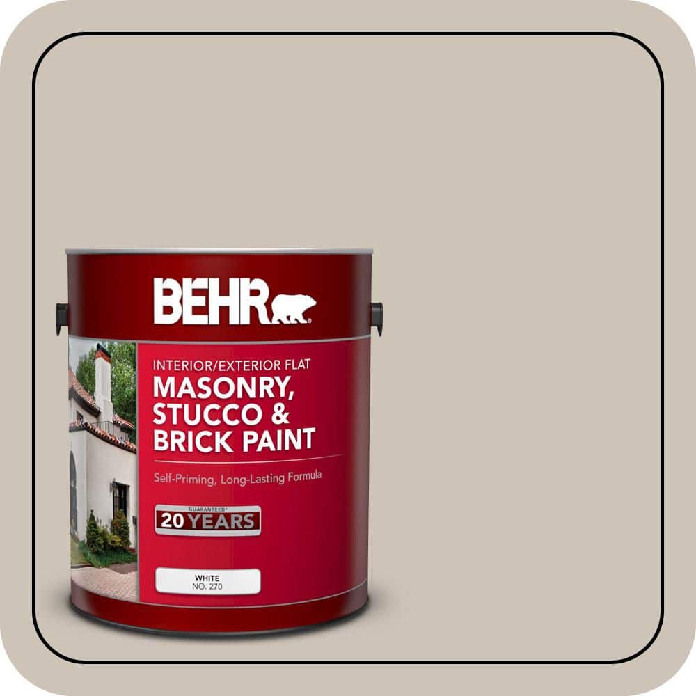 BEHR 1 gal. #720C-3 Wheat Bread Flat Interior/Exterior Masonry, Stucco and Brick Paint