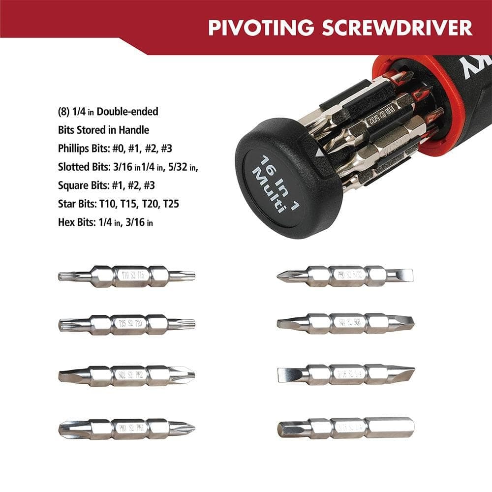 Husky Ratcheting Pivot Head Screwdriver (16-Piece) (3)