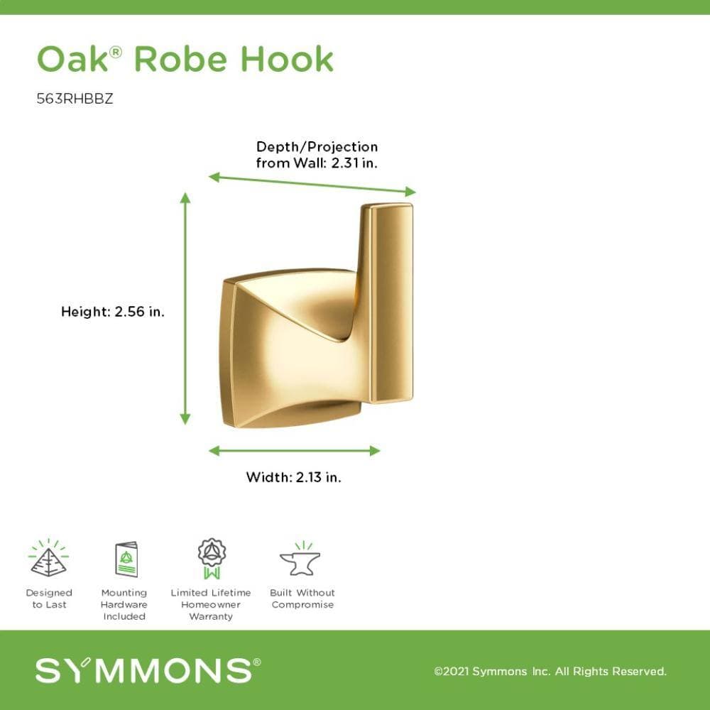 Symmons Oak Wall Mounted J-Hook Robe/Towel Hook (2)