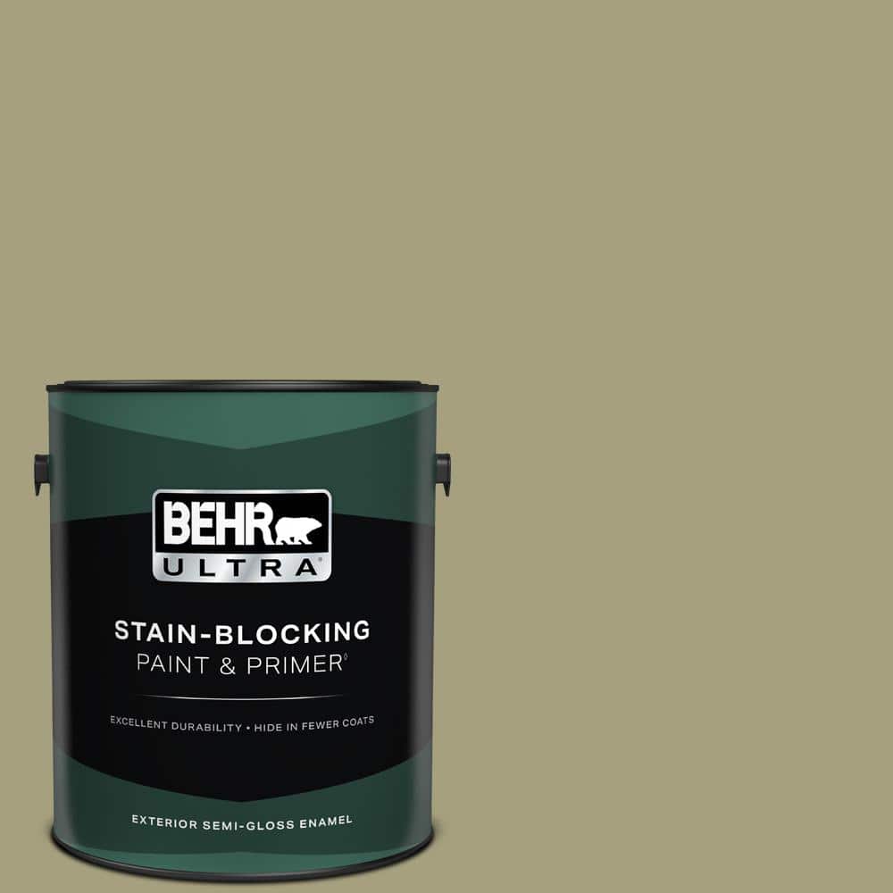 BEHR ULTRA 1 Gal. #S350-4A Dried Rosemary Semi-Gloss Enamel Exterior Paint and Primer (1)