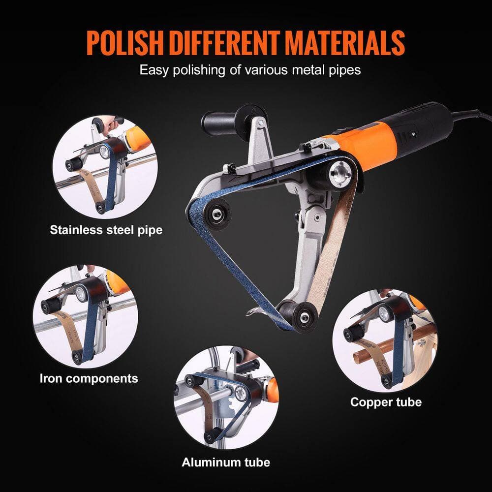 SKYSHALO Pipe Tube Polisher Sander, 1000-Watt Pipe Belt Sander, Professional Belt Sander Grinding Machine for Burnishing (2)