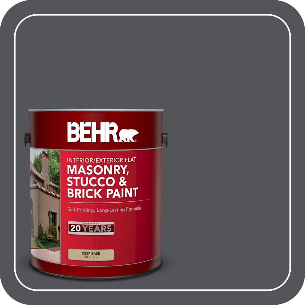 BEHR 1 gal. #N510-6 Orion Gray Flat Interior/Exterior Masonry, Stucco and Brick Paint