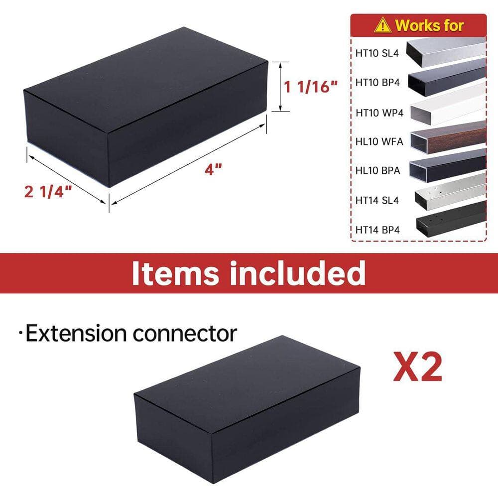 Afoxsos POM Extension Connector for Flat Handrails Indoor Outdoor High Strength Weldless Easy Install (2)