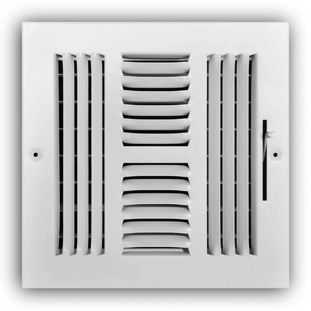 Everbilt 8 in. x 8 in. 4-Way Steel Wall/Ceiling Register in White (1)