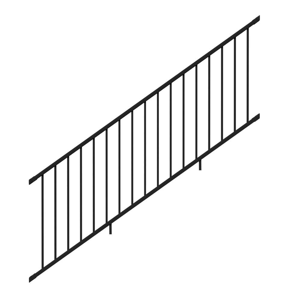 Deckorators Rapid Rail 36 in. x 96 in. Textured Black Aluminum Deck Stair Railing Kit (1)
