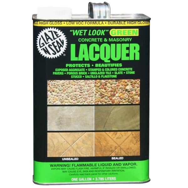 Glaze 'N Seal 5 Gal. Clear Wet Look Green Concrete and Masonry Lacquer Waterproofer and Sealer (4)