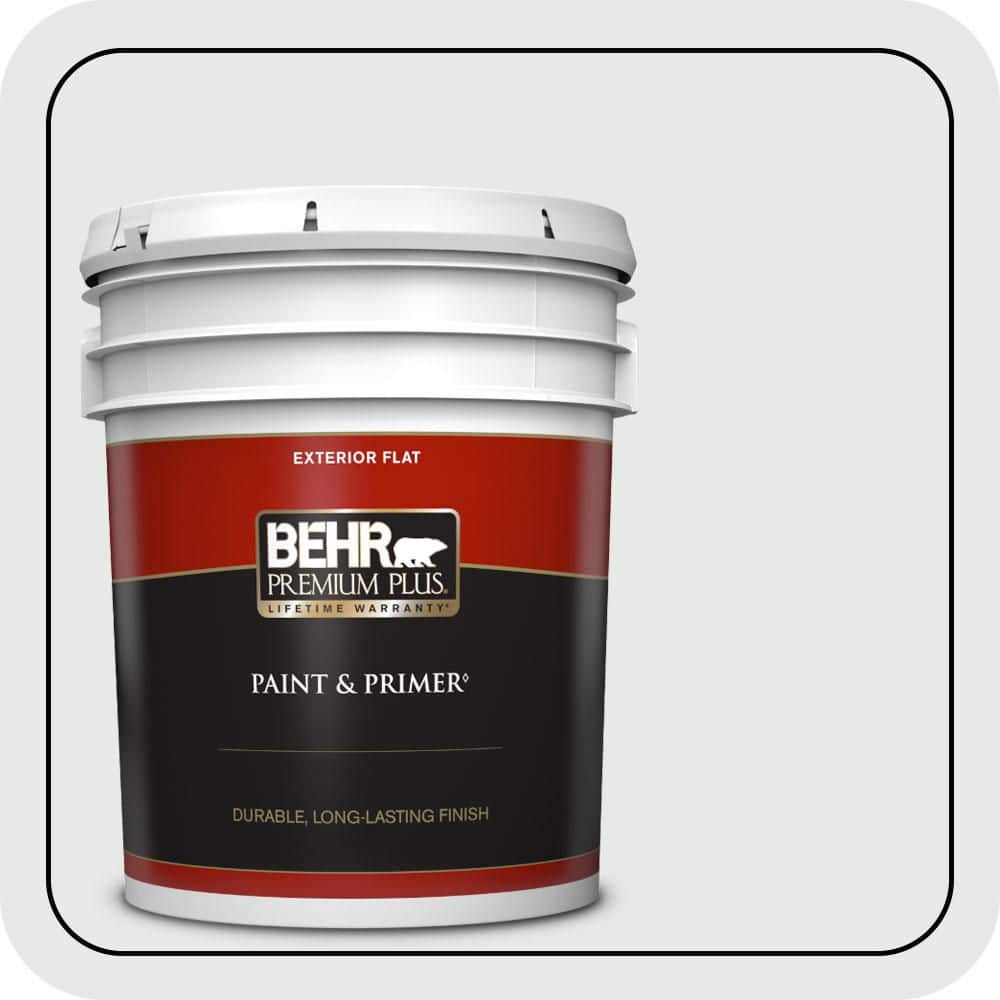 BEHR PREMIUM PLUS 5 gal. #PWN-44 Bay Breeze Flat Exterior Paint & Primer