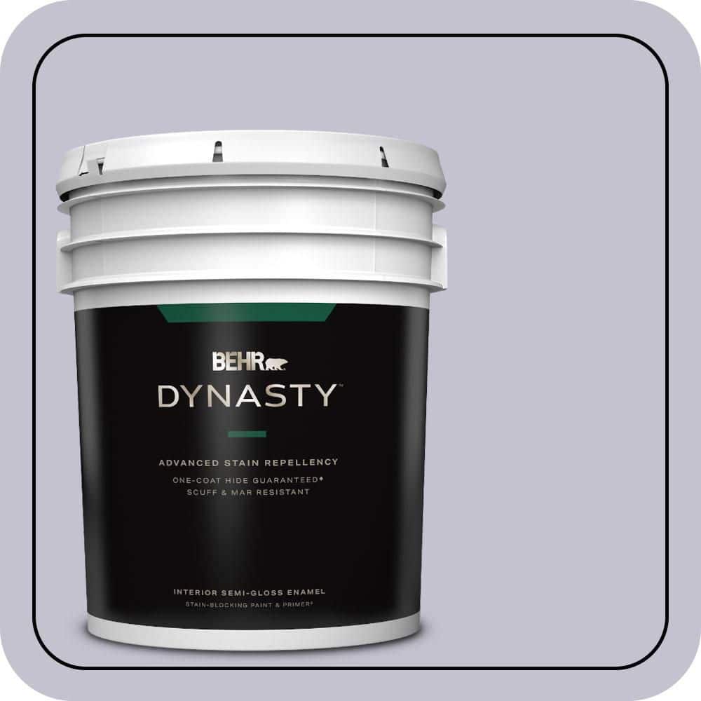 BEHR DYNASTY 5 gal. #MQ5-40 Satire One-Coat Hide Semi-Gloss Enamel Interior Stain-Blocking Paint & Primer