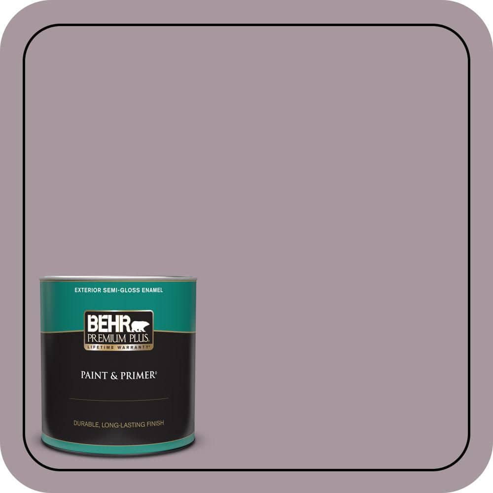 BEHR PREMIUM PLUS 1 qt. #N110-3 Fig Preserves Semi-Gloss Enamel Exterior Paint & Primer