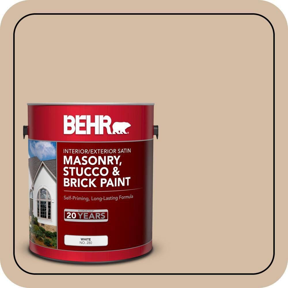 BEHR 1 gal. #290E-3 Classic Taupe Satin Interior/Exterior Masonry, Stucco and Brick Paint