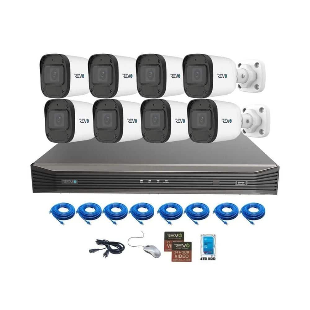 Revo ULTRA BLUE SERIES 4K 16 Channel Wired PoE NVR Smart Security Camera system with 4TB HDD with 8x 2K (4MP) Bullet Cameras (2)