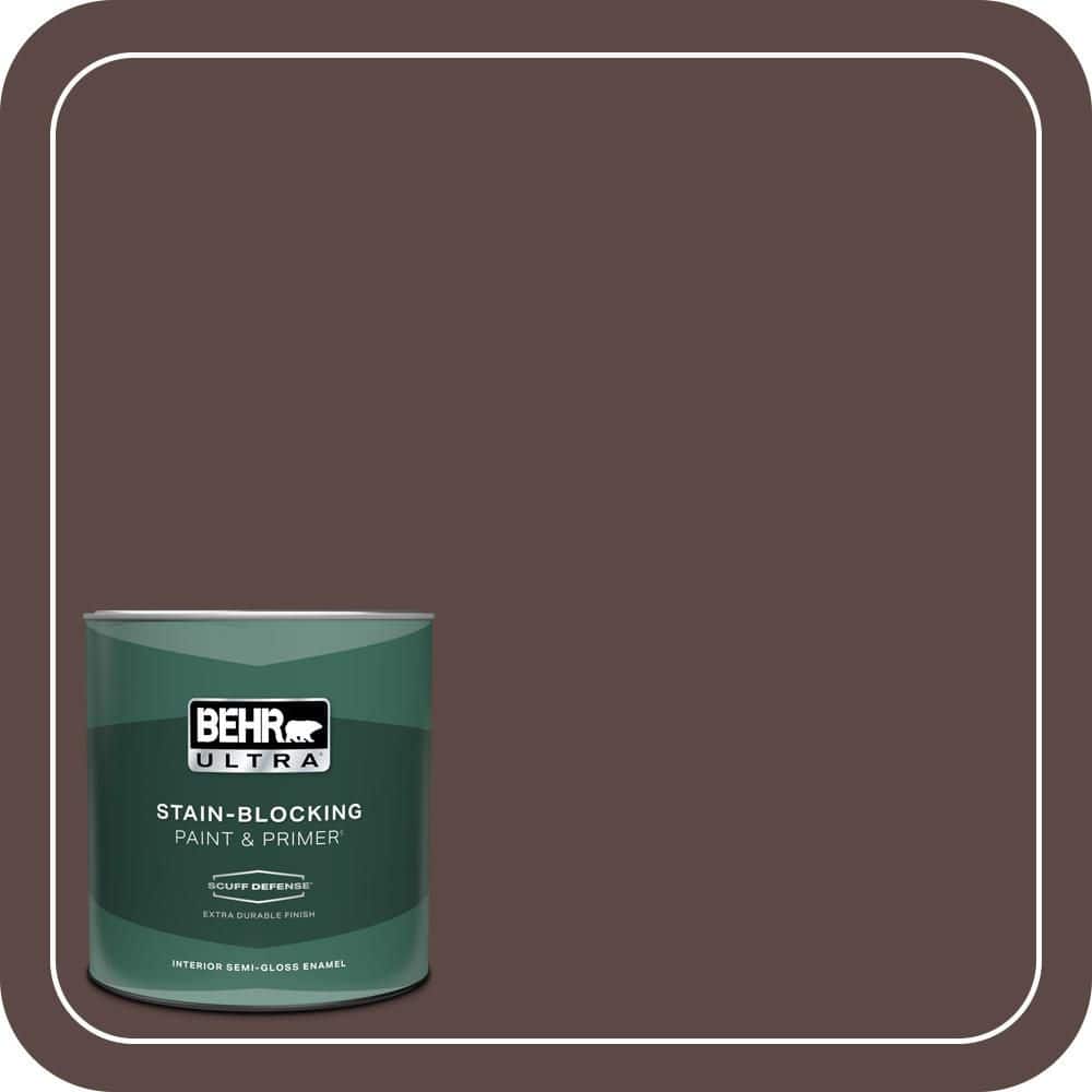 BEHR ULTRA 1 qt. #MQ1-58 Chocolate Soul Extra Durable Semi-Gloss Enamel Interior Paint & Primer