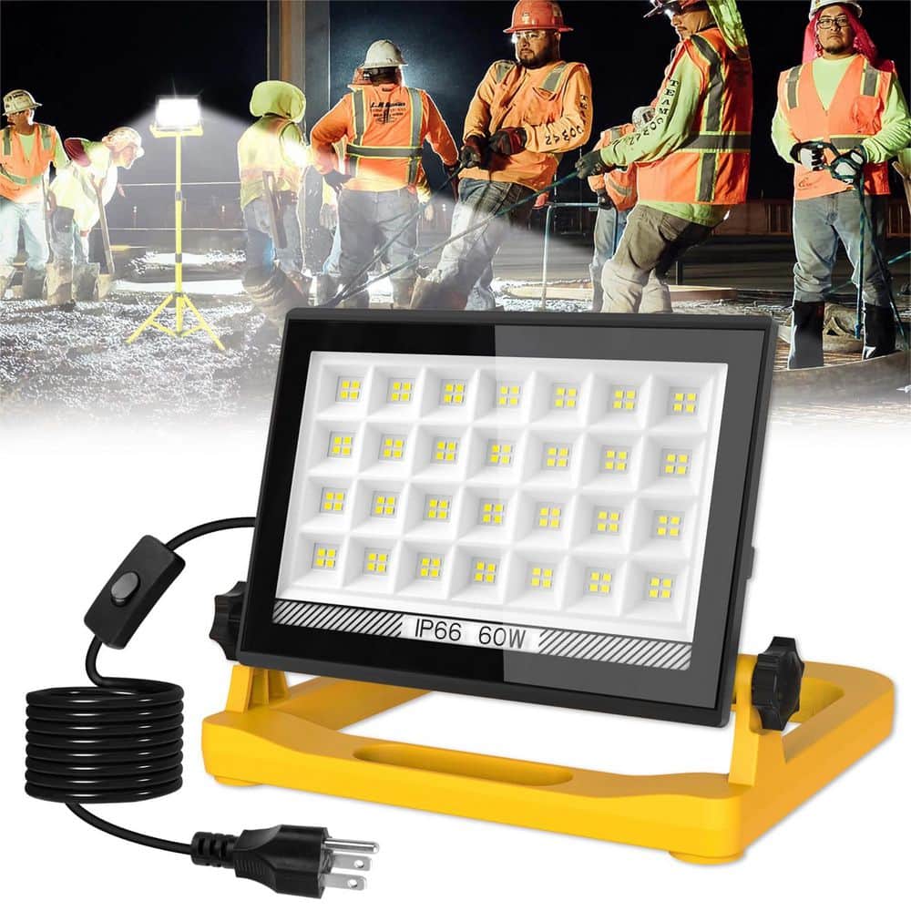 BeamBox 120 Volt Integrated LED Work Light with Adjustable Head Magnetic Base and 13 ft. Cord for Garage Workshop Job Site (1)