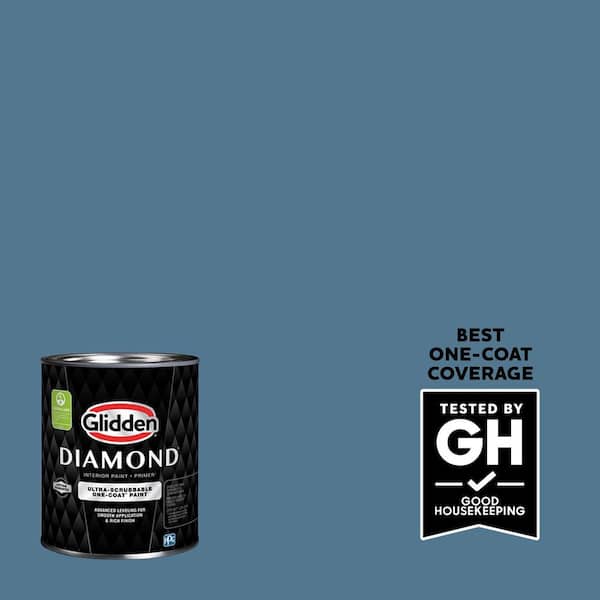 Glidden Diamond 1 qt. PPG1156-5 Smoke Blue Semi-Gloss Interior Paint with Primer (2)