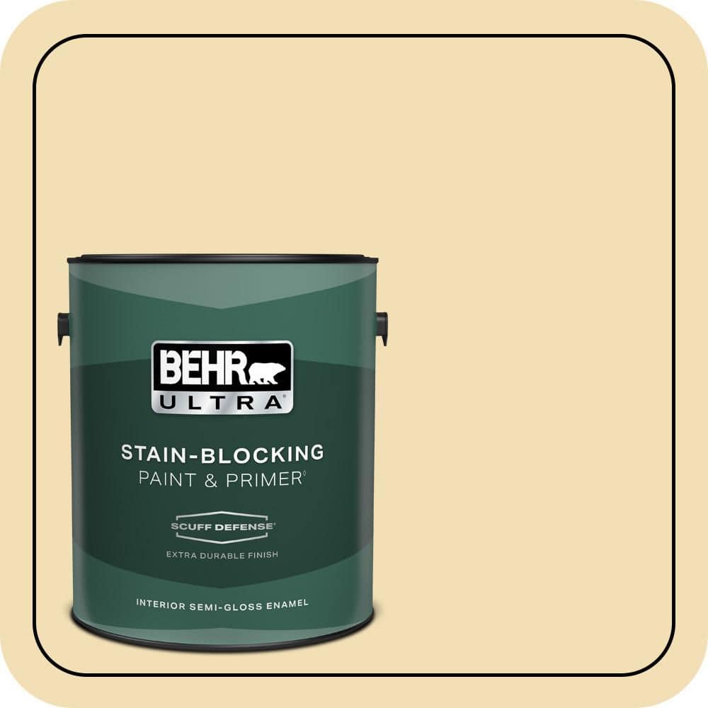 BEHR ULTRA 1 gal. #PPU6-12 Calla Extra Durable Semi-Gloss Enamel Interior Paint & Primer