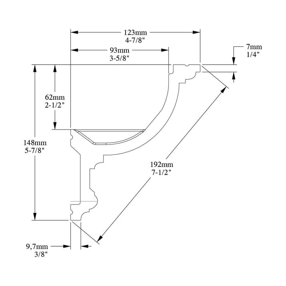 ORAC DECOR 4-7/8 in. x 5-7/8 in. x 78-3/4 in. Primed White Plain Polyurethane Crown Moulding (2)