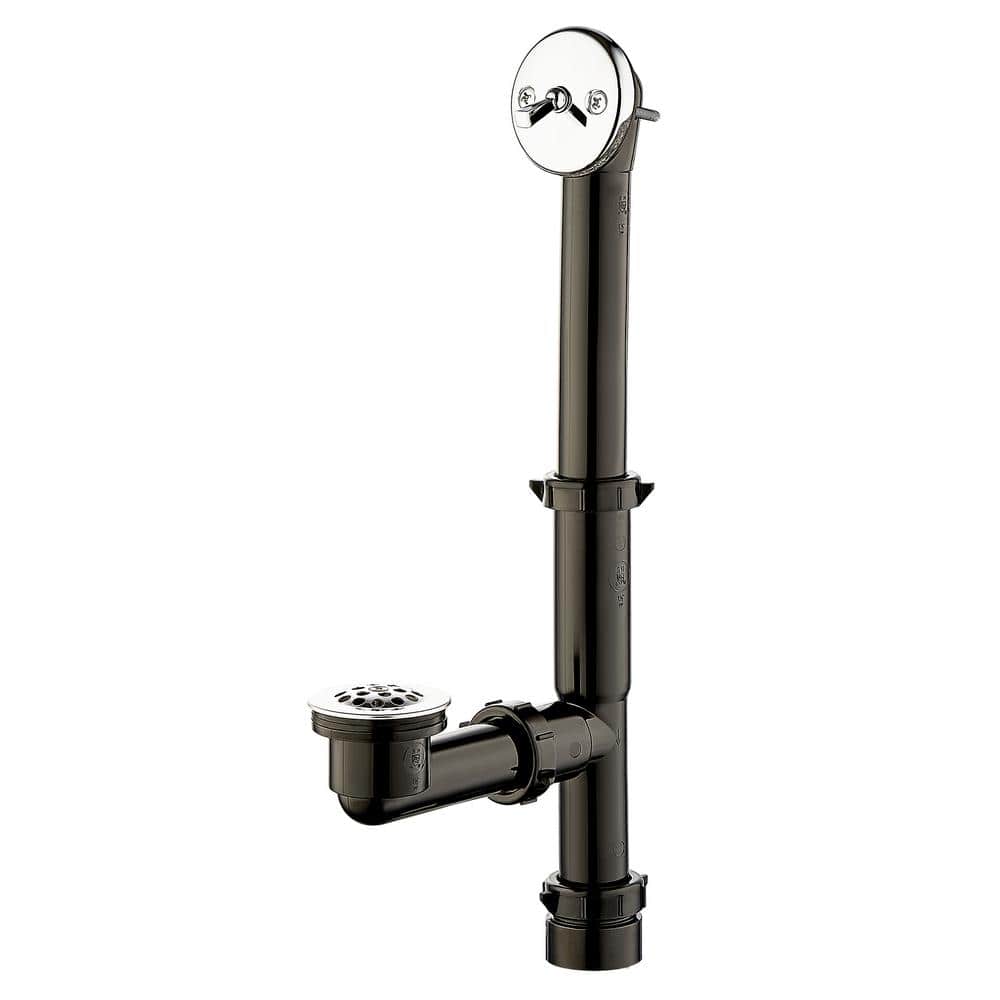 Everbilt Trip Lever 1-1/2 in. Black Poly Pipe Bath Waste and Overflow Drain in Chrome (1)