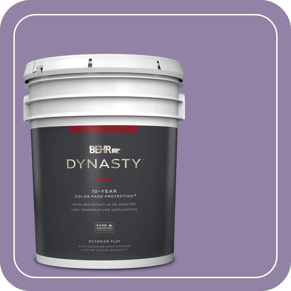 BEHR DYNASTY 5 gal. #650D-5 Fabulous Grape Flat Exterior Stain-Blocking Paint & Primer