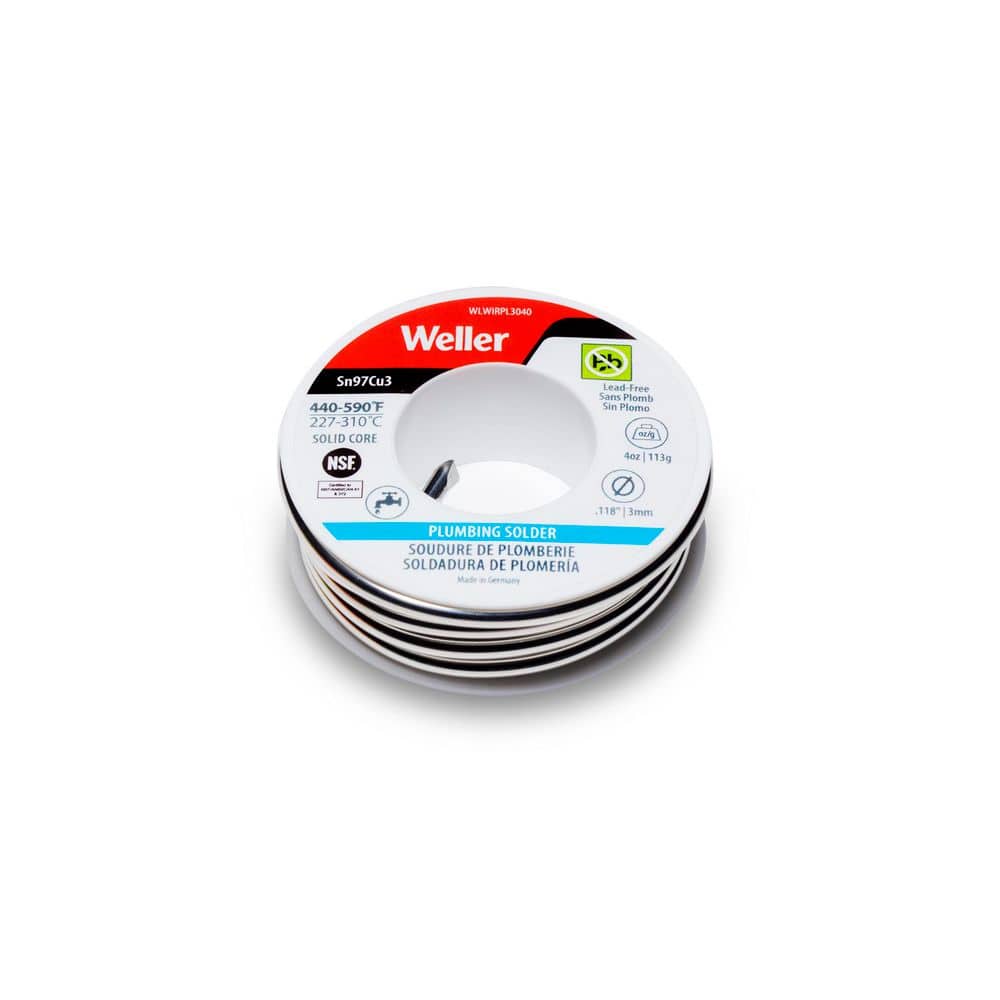 Weller Plumbing Solder Wire 3mm/0.118 in. 113g/4oz.