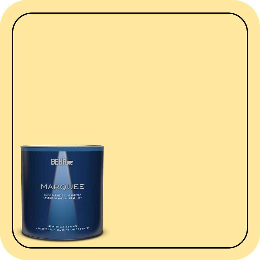 BEHR MARQUEE 1 qt. #P300-4 Rise and Shine Satin Enamel Interior Paint & Primer
