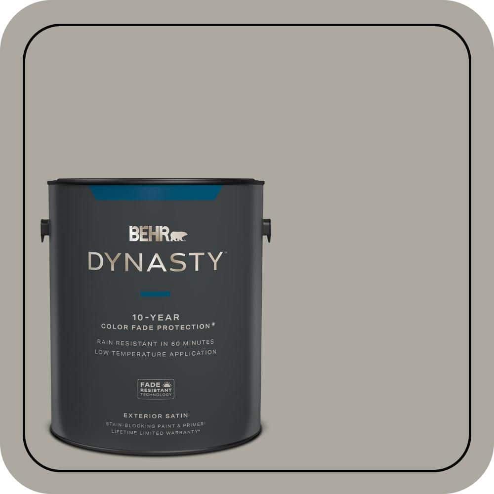 BEHR DYNASTY 1 gal. #N360-3 Still Gray Satin Enamel Exterior Stain-Blocking Paint & Primer