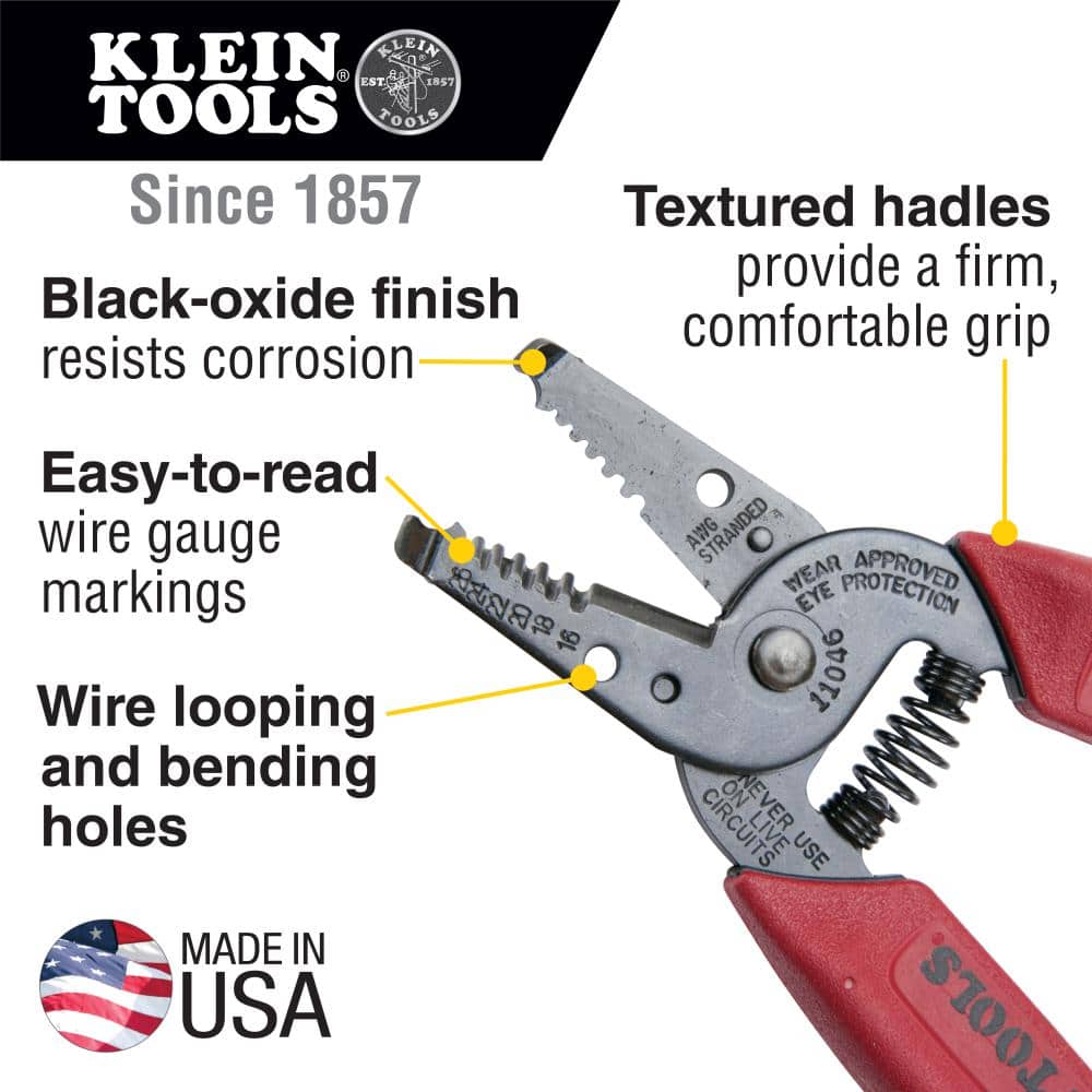 Klein Tools Wire Stripper/Cutter 16-26 AWG Stranded (3)