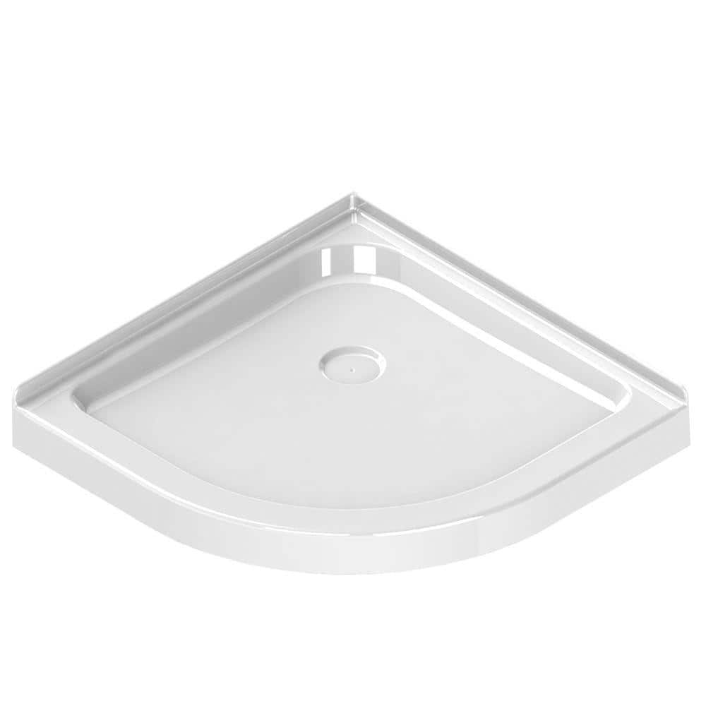 MAAX 32 in. x 32 in. Single Threshold Neo-Round Shower Base in White