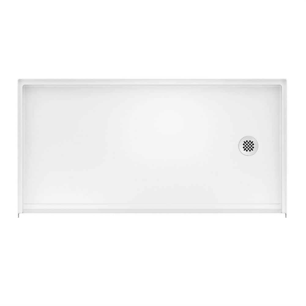 DreamLine Accessible Living 54 in. L x 31 in. W Alcove Shower Pan Base with Right Drain in White (1)
