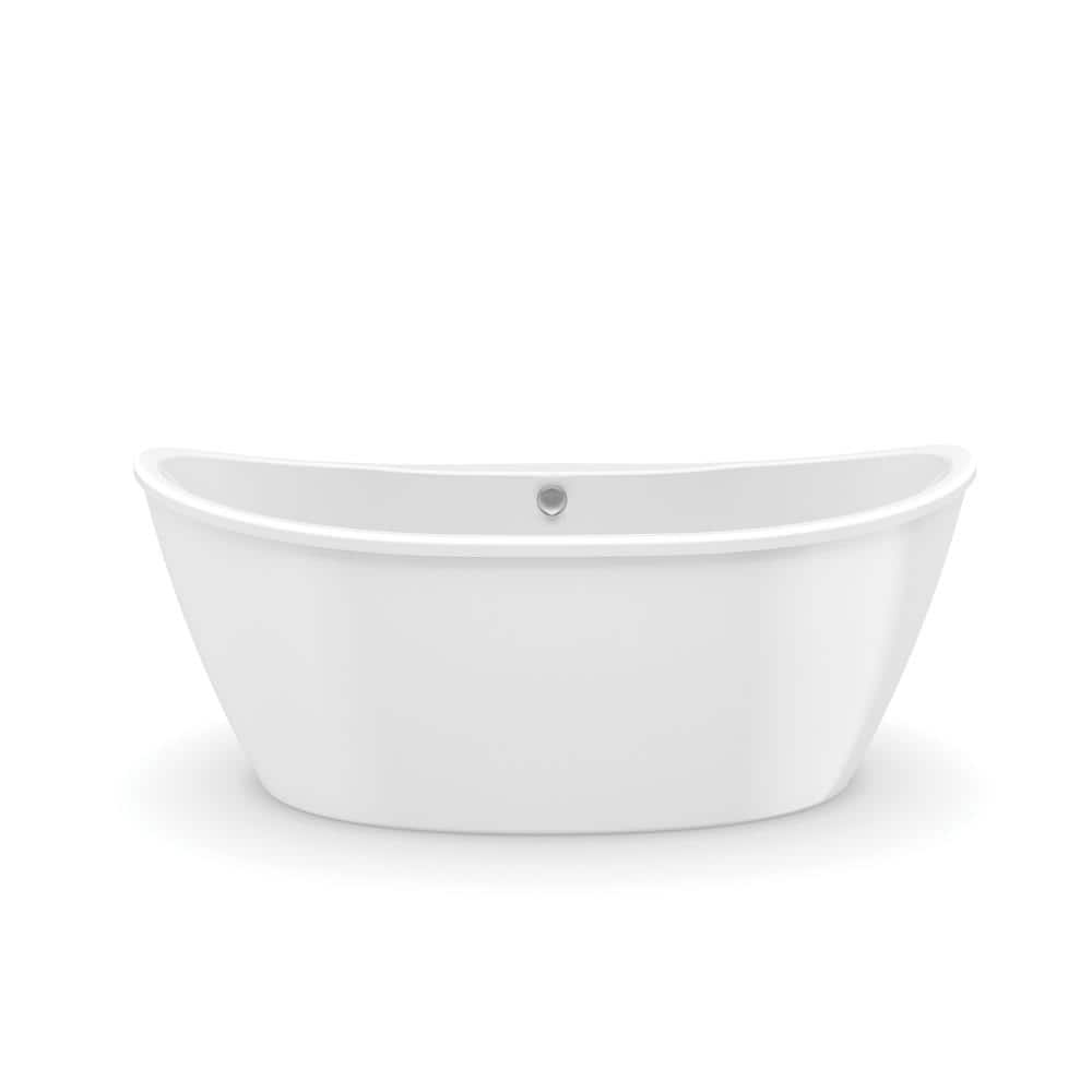 MAAX Delsia AcrylX 66 in. x 36 in. Freestanding Soaking Bathtub with Center Drain in White (3)