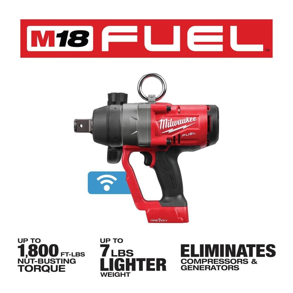 Milwaukee M18 FUEL ONE-KEY 18V Lith-Ion Brushless Cordless 1 in. Impact Wrench w/ (2) High Output 6.0 Ah Battery Pack (3)
