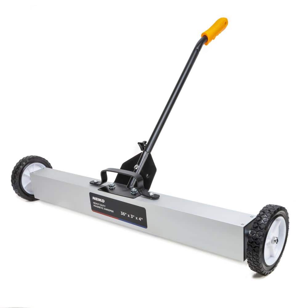 NEIKO 36 in. Rolling Magnet Sweeper with Wheels, 55 lbs. Capacity, Adjustable Handle, and Floor Magnetic Pick Up