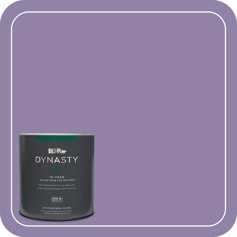 BEHR DYNASTY 1 qt. #650D-5 Fabulous Grape Semi-Gloss Exterior Stain-Blocking Paint & Primer