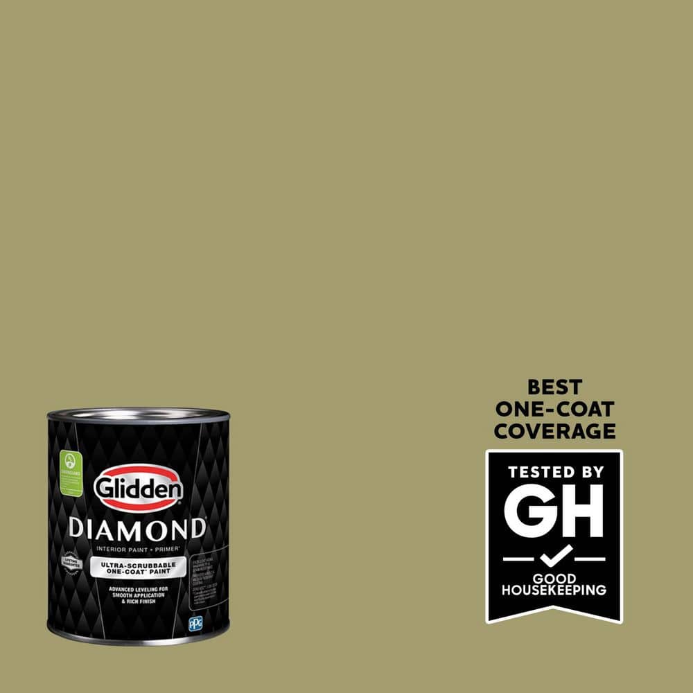Glidden Diamond 1 qt. PPG1114-5 Pea Soup Semi-Gloss Interior Paint