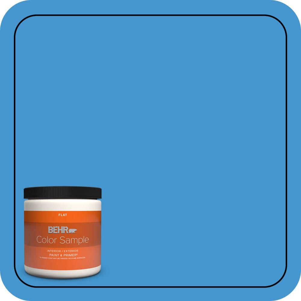 BEHR PREMIUM PLUS #P510-5 Perfect Sky Flat Interior/ & Primer Color Sample (1)