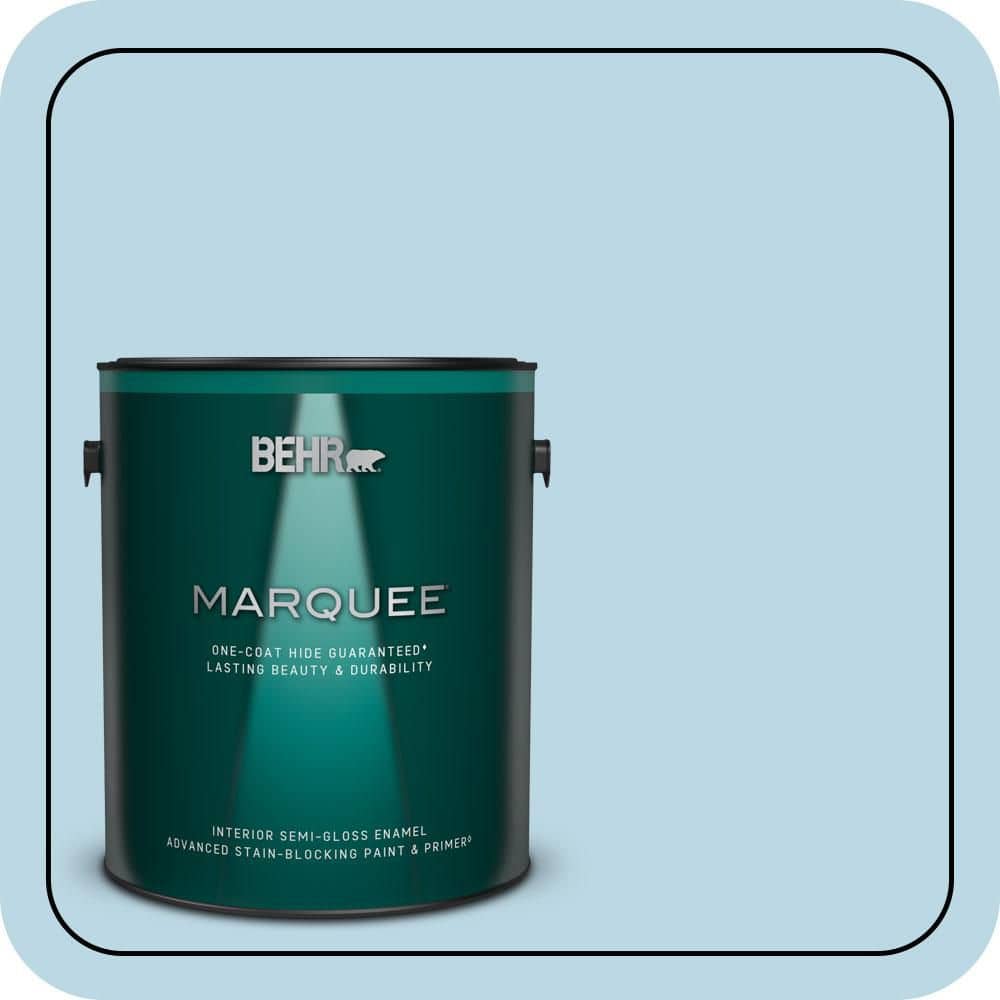 BEHR MARQUEE 1 gal. #S490-2 Glacial Stream Semi-Gloss Enamel Interior Paint & Primer