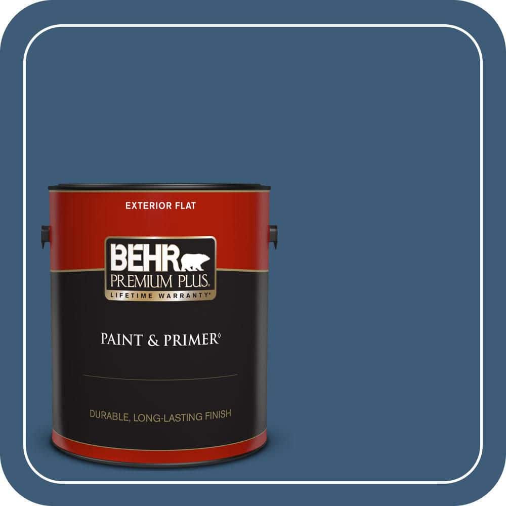 BEHR PREMIUM PLUS 1 gal. #ICC-85 China Pattern Flat Exterior Paint & Primer (1)