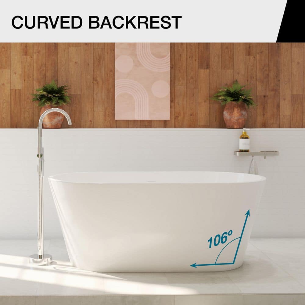 MAAX Calinda 30 in Acrylic Non-Whirlpool Freestanding Oval Bathtub (4)