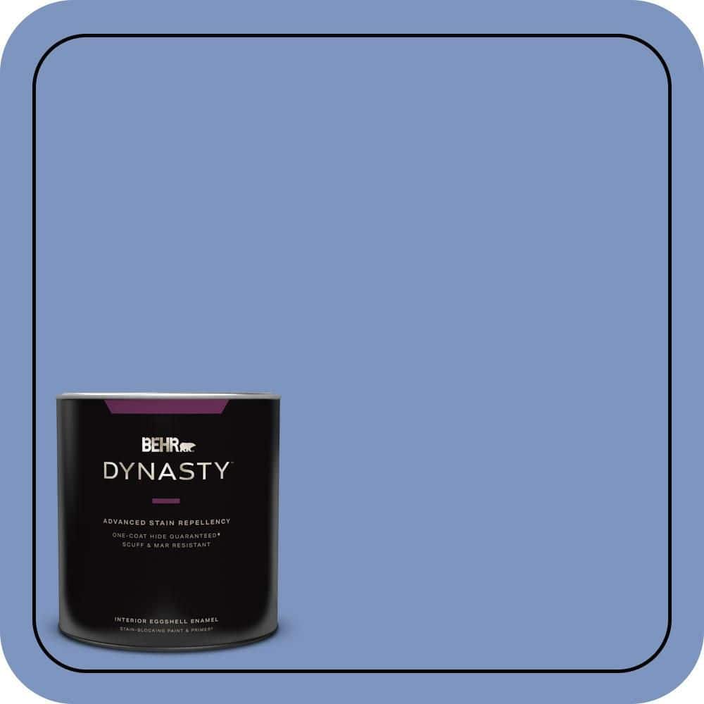 BEHR DYNASTY 1 qt. #M540-5 Blue Satin One-Coat Hide Eggshell Enamel Interior Stain-Blocking Paint & Primer