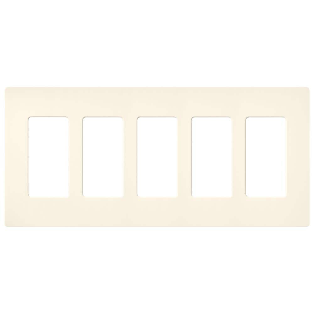 Lutron Claro 5 Gang Wall Plate for Decorator/Rocker Switches, Satin, Biscuit (SC-5-BI) (1-Pack)