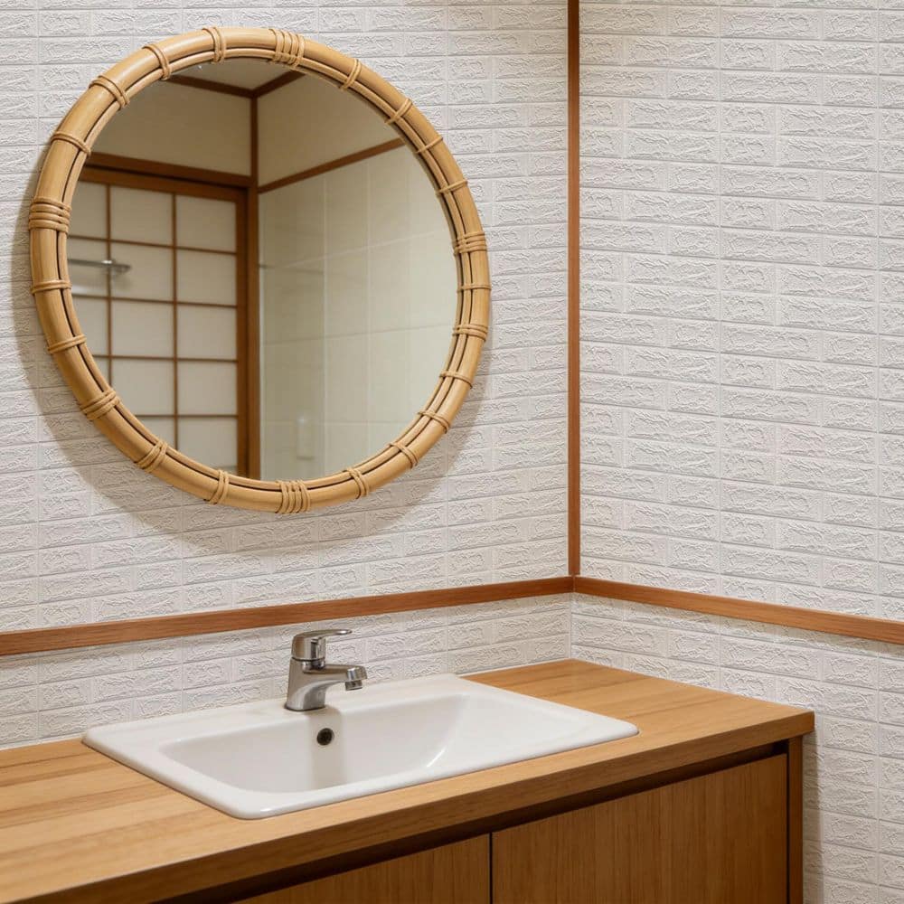 Wellco 1.25 ft 1.15 ft Self-Adhesive Faux Brick 3D Decorative Wall Panels Peel and Stick Foam Wallpaper (3)