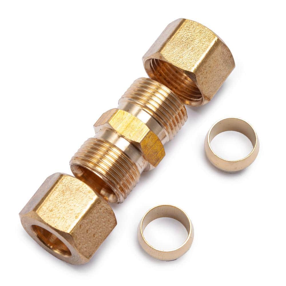 LTWFITTING 3/8 in. O.D. Brass Compression Coupling Fitting (2)