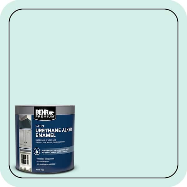 BEHR PREMIUM 1 qt. #P440-1 Shimmering Pool Satin Enamel Urethane Alkyd Interior/Exterior Paint (2)