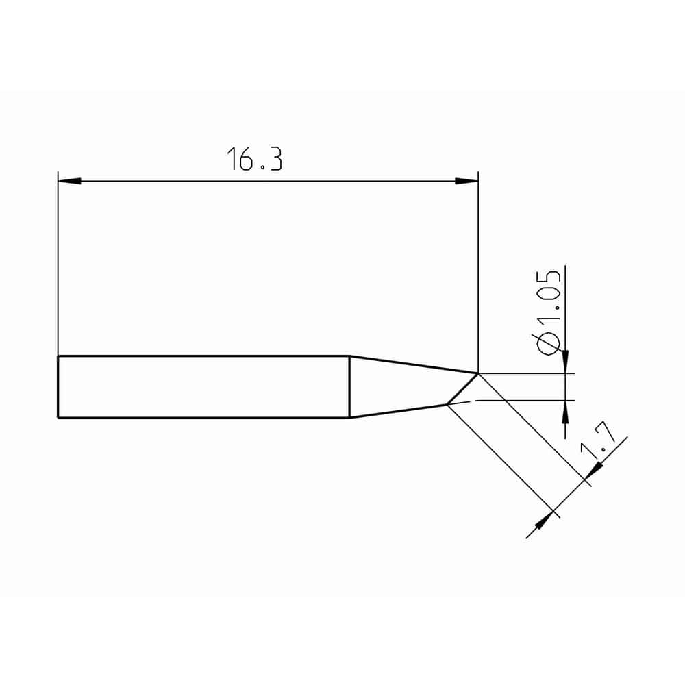 Weller RTPS Nano/Pico Tip, Bevel Cut Ø 1.2 mm (2)