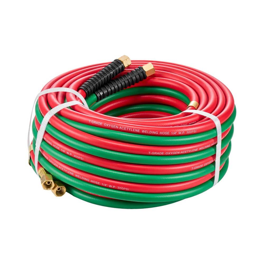 Indomitus Oxygen Acetylene Hose 1/4 in. x 50 ft. T Grade Hose 300PSI Max Working Pressure